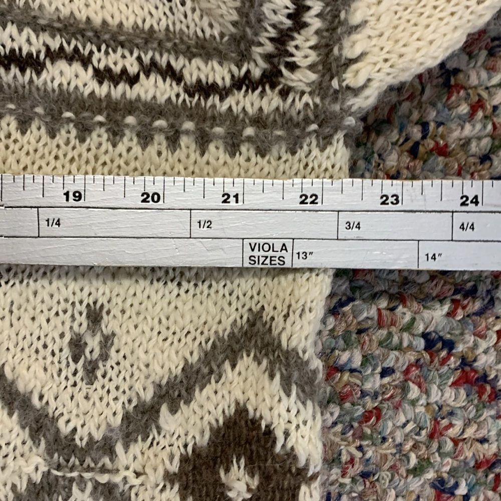 Polo Ralph Lauren Ivory Taupe Nordic Southwestern Wool V-Neck Cardigan Size L - Picture 11 of 14